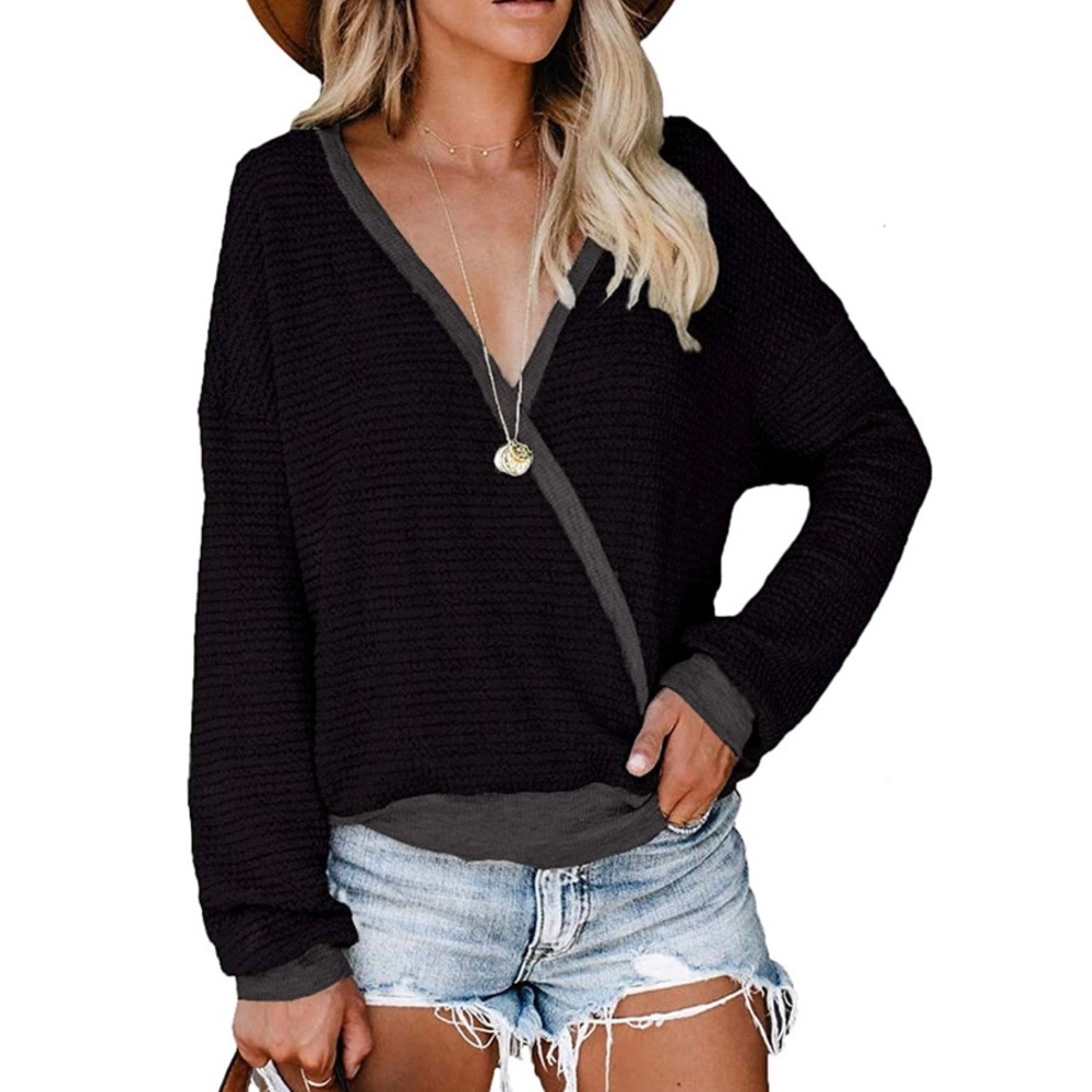 NWT Loose Waffle Knit Sweater - Picture 2 of 5